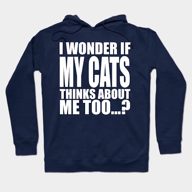 I wonder if my cats thinks about me too Hoodie by Stellart